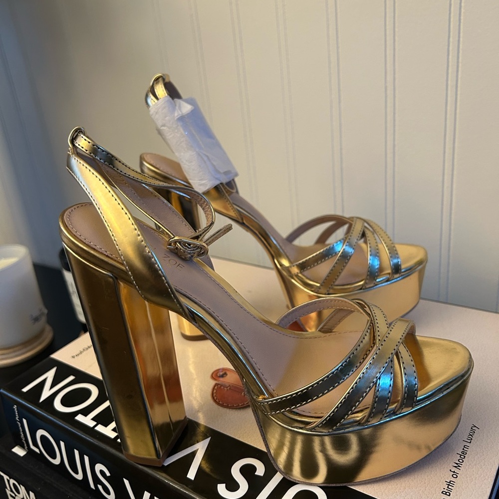 Rachel zoe metallic Gold Platform Heels - Picture 3 of 16